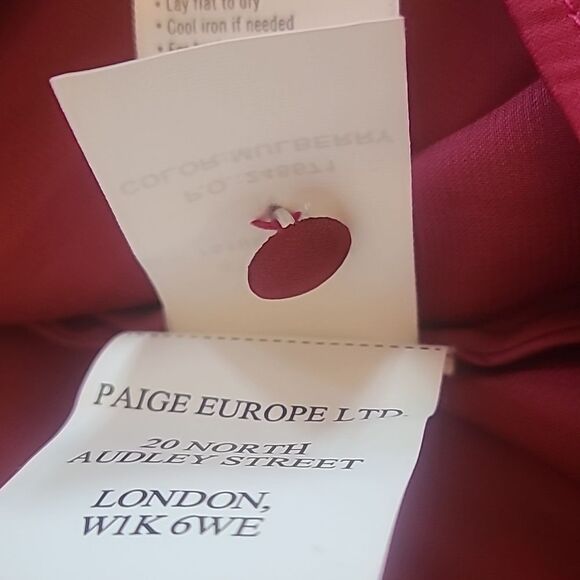 PAIGE Ceres Top Long Sleeve Twisted Collar Buttery Soft in Mulberry Red Size S - Picture 14 of 16